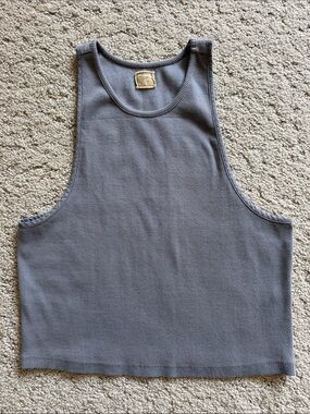 Free People Free-est Ribbed Racerback Cropped Tank Top Gray Women’s S NWOT